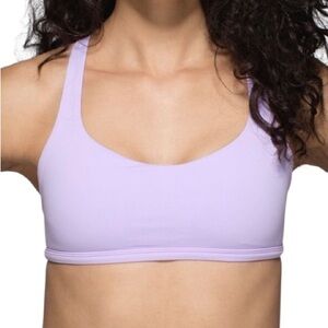 Lululemon Lilac Free To Be Bra with Black & White Braided Straps Size 8